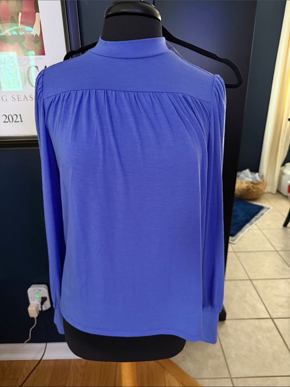 Ann Taylor Periwinkle Pants and matching mock neck long sleeve light weight top